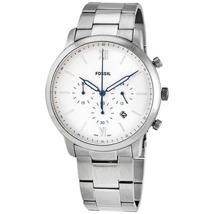 Buy Shop Fossil Neutra Chronograph White Dial Silver Steel Strap Watch for Men - FS5433 USA Online