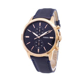 Fossil Townsman Chronograph Blue Dial Blue Leather Strap Watch for Men - FS5436