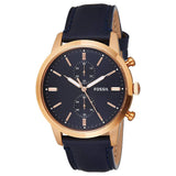 Buy Shop Fossil Townsman Chronograph Blue Dial Blue Leather Strap Watch for Men - FS5436 USA Online