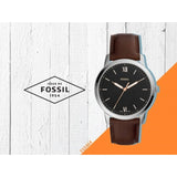 Buy Shop Fossil The Minimalist 3H Black Dial Brown Leather Strap Watch for Men - FS5464 USA Online