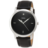 Buy Shop Fossil The Minimalist Carbon Series Black Dial Black Leather Strap Watch for Men - FS5497 USA Online