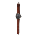 Fossil Townsman Chronograph Gray Dial Brown Leather Strap Watch for Men - FS5522