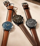 Fossil Townsman Chronograph Gray Dial Brown Leather Strap Watch for Men - FS5522