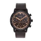 Buy Shop Fossil Goodwin Chronograph Brown Dial Brown Leather Strap Watch for Men - FS5529 USA Online