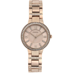Buy Shop Fossil Virginia Pink Dial Pink Steel Strap Watch for Women - ES4482 USA Online