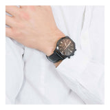 Buy Shop Fossil Goodwin Chronograph Black Dial Black Leather Strap Watch for Men - FS5585 USA Online