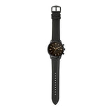 Buy Shop Fossil Goodwin Chronograph Black Dial Black Leather Strap Watch for Men - FS5585 USA Online