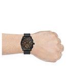 Buy Shop Fossil Machine Chronograph Black Dial Black Leather Strap Watch for Men - FS5586 USA Online