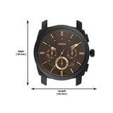 Buy Shop Fossil Machine Chronograph Black Dial Black Leather Strap Watch for Men - FS5586 USA Online