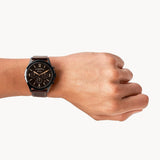 Buy Shop Fossil Forrester Chronograph Black Dial Brown Leather Strap Watch for Men - FS5608 USA Online