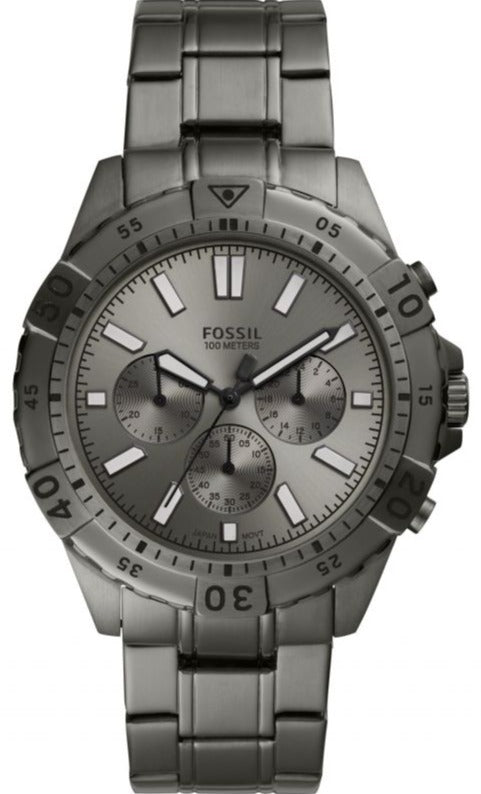 Buy Shop Fossil Garrett Chronograph Grey Dial Grey Steel Strap Watch for Men - FS5621 USA Online