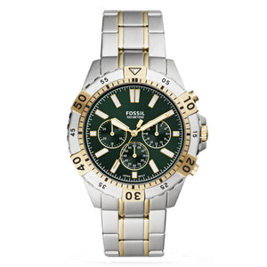 Buy Shop Fossil Garrett Chronograph Green Dial Two Tone Steel Strap Watch for Men - FS5622 USA Online
