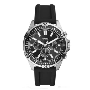 Buy Shop Fossil Garrett Chronograph Black Dial Black Rubber Strap Watch for Men - FS5624 USA Online