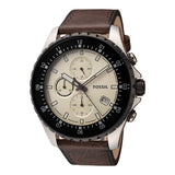 Buy Shop Fossil Dillinger Chronograph White Dial Brown Leather Strap Watch for Men - FS5674 USA Online