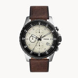 Buy Shop Fossil Dillinger Chronograph White Dial Brown Leather Strap Watch for Men - FS5674 USA Online