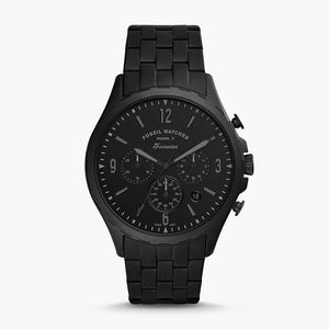 Buy Shop Fossil Forrester Chronograph Black Dial Black Steel Strap Watch for Men - FS5697 USA Online