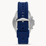 Buy Shop Fossil Garrett Chronograph Blue Dial Blue Rubber Strap Watch for Men - FS5709 USA Online