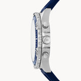 Buy Shop Fossil Garrett Chronograph Blue Dial Blue Rubber Strap Watch for Men - FS5709 USA Online