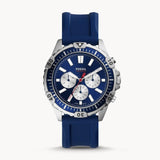 Buy Shop Fossil Garrett Chronograph Blue Dial Blue Rubber Strap Watch for Men - FS5709 USA Online