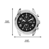 Buy Shop Fossil Bronson Chronograph Black Dial Silver Steel Strap Watch for Men - FS5710 USA Online