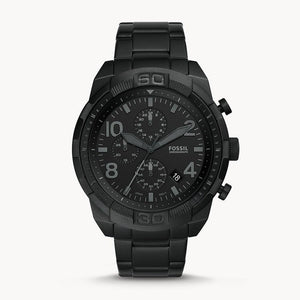 Buy Shop Fossil Bronson Chronograph Black Dial Black Steel Strap Watch for Men - FS5712 USA Online