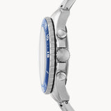 Buy Shop Fossil FB-03 Chronograph Blue Dial Silver Steel Strap Watch for Men - FS5724 USA Online