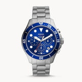 Buy Shop Fossil FB-03 Chronograph Blue Dial Silver Steel Strap Watch for Men - FS5724 USA Online