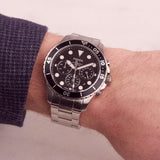 Buy Shop Fossil FB-03 Chronograph Black Dial Silver Steel Strap Watch for Men - FS5725 USA Online