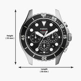 Buy Shop Fossil FB-03 Chronograph Black Dial Silver Steel Strap Watch for Men - FS5725 USA Online