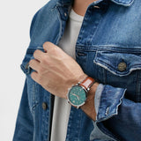 Buy Shop Fossil Neutra Chronograph Green Dial Brown Leather Strap Watch for Men - FS5735 USA Online