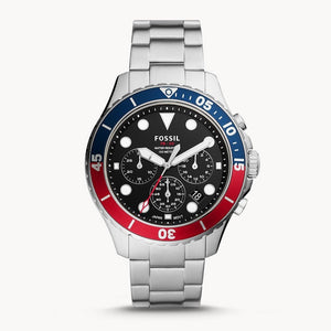 Buy Shop Fossil FB-03 Chronograph Black Dial Silver Steel Strap Watch for Men - FS5767 USA Online