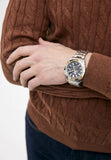 Buy Shop Fossil Garrett Analog Black Dial Two Tone Steel Strap Watch for Men - FS5771 USA Online