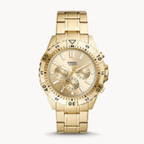 Buy Shop Fossil Garrett Chronograph Gold Dial Gold Steel Strap Watch for Men - FS5772 USA Online