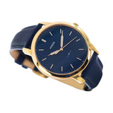 Buy Shop Fossil The Minimalist 3H Analog Blue Dial Blue Leather Strap Watch for Men - FS5789 USA Online