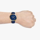 Buy Shop Fossil Neutra Chronograph Blue Dial Blue Leather Strap Watch for Men - FS5454 USA Online