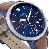 Buy Shop Fossil Neutra Chronograph Blue Dial Brown Leather Strap Watch for Men - FS5791 USA Online