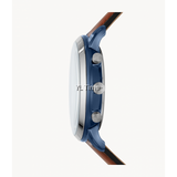 Buy Shop Fossil Neutra Chronograph Blue Dial Brown Leather Strap Watch for Men - FS5791 USA Online