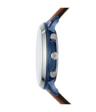 Buy Shop Fossil Neutra Chronograph Blue Dial Brown Leather Strap Watch for Men - FS5791 USA Online