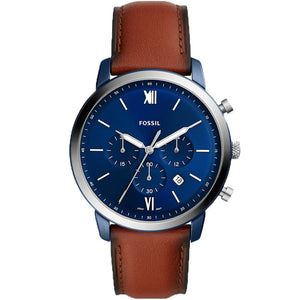 Buy Shop Fossil Neutra Chronograph Blue Dial Brown Leather Strap Watch for Men - FS5791 USA Online