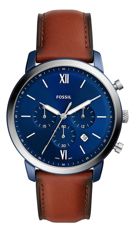 Buy Shop Fossil Neutra Chronograph Blue Dial Brown Leather Strap Watch for Men - FS5791 USA Online