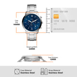 Buy Shop Fossil Neutra Chronograph Blue Dial Silver Steel Strap Watch for Men - FS5792 USA Online