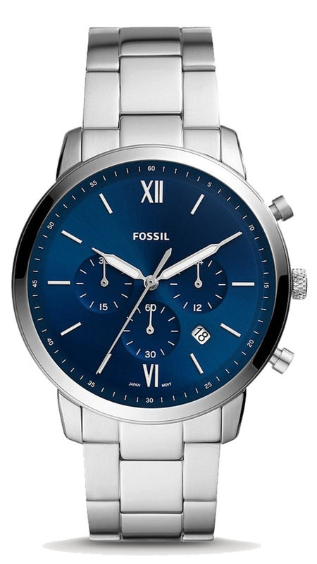 Buy Shop Fossil Neutra Chronograph Blue Dial Silver Steel Strap Watch for Men - FS5792 USA Online