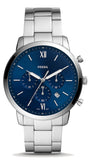 Buy Shop Fossil Neutra Chronograph Blue Dial Silver Steel Strap Watch for Men - FS5792 USA Online