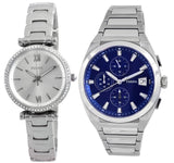 Buy Shop Fossil Everett Chronograph Blue Dial Silver Steel Strap Watch for Men - FS5795 USA Online