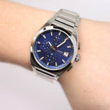 Buy Shop Fossil Everett Chronograph Blue Dial Silver Steel Strap Watch for Men - FS5795 USA Online