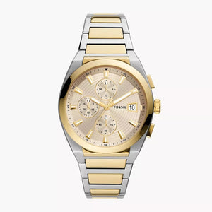Buy Shop Fossil Everett Chronograph Gold Dial Two Tone Steel Strap Watch for Men - FS5796 USA Online