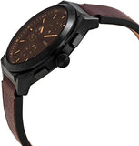 Buy Shop Fossil Everett Chronograph Black Dial Brown Leather Strap Watch for Men - FS5798 USA Online