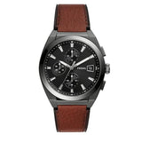 Buy Shop Fossil Everett Chronograph Grey Dial Brown Leather Strap Watch for Men - FS5799 USA Online