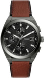 Buy Shop Fossil Everett Chronograph Grey Dial Brown Leather Strap Watch for Men - FS5799 USA Online
