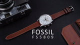 Buy Shop Fossil Retro Pilot Chronograph Silver Dial Brown Leather Strap Watch for Men - FS5809 USA Online